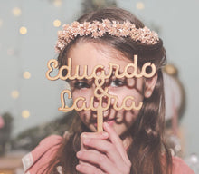 Load image into Gallery viewer, Cake Topper Madera Boda Personalizable