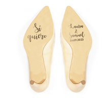 Cargar imagen en el visor de la galería, Vinilo "Sí Quiero" para Zapatos Novia/o. Disponible en 3 colores
