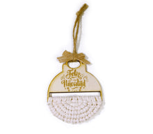 Load image into Gallery viewer, Bola Navidad 7.  Madera y Macramé