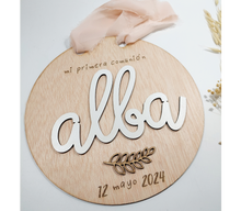 Cargar imagen en el visor de la galería, Placa Madera Silla Comunión