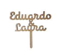 Load image into Gallery viewer, Cake Topper Madera Boda Personalizable