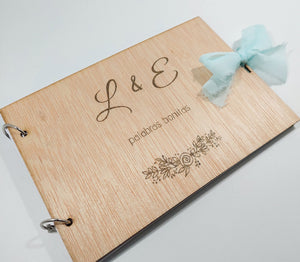 Libro Firmas Novios. Madera. Personalizable