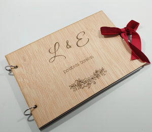 Libro Firmas Novios. Madera. Personalizable