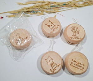 Yoyó Madera "Cute Animals" Personalizable