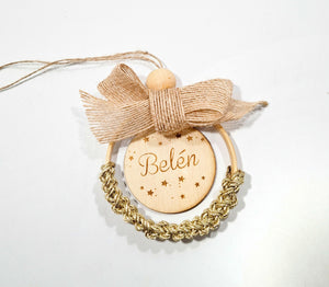 Bola Navidad 5. Bastidor Macramé y Madera
