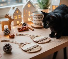 Load image into Gallery viewer, Bola Navidad 8. Adornos Navidad Madera y Macramé
